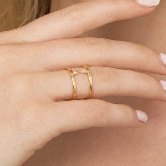 NEW Jules Smith 14k gold plated raindrop ring - Picture 1 of 5